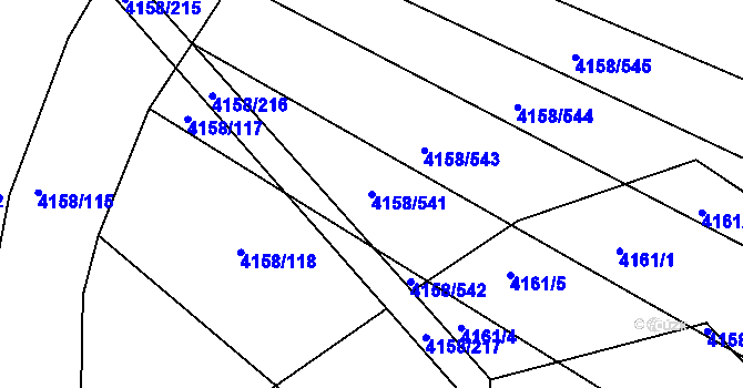 Parcela st. 4158/541 v KÚ Moravská Nová Ves, Katastrální mapa