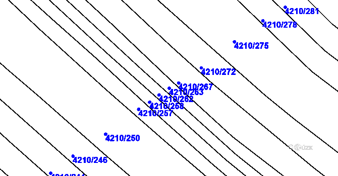 Parcela st. 4210/263 v KÚ Moravská Nová Ves, Katastrální mapa