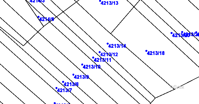 Parcela st. 4213/12 v KÚ Moravská Nová Ves, Katastrální mapa