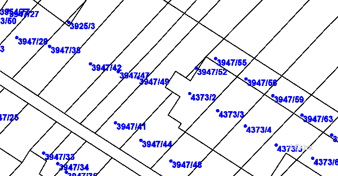 Parcela st. 4373/1 v KÚ Moravská Nová Ves, Katastrální mapa