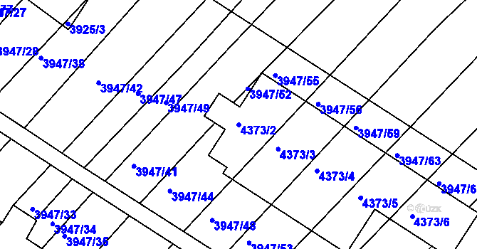 Parcela st. 4373/2 v KÚ Moravská Nová Ves, Katastrální mapa