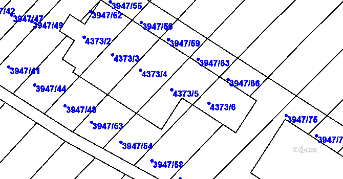 Parcela st. 4373/5 v KÚ Moravská Nová Ves, Katastrální mapa