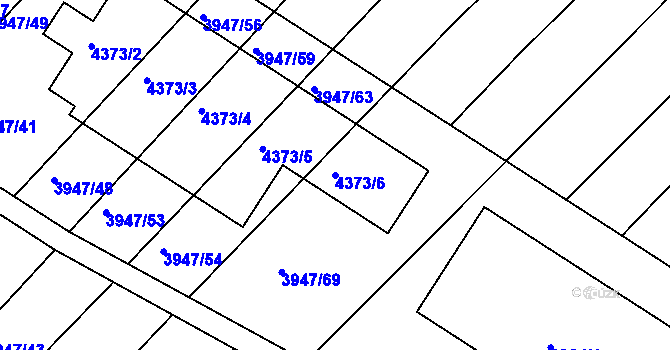 Parcela st. 4373/6 v KÚ Moravská Nová Ves, Katastrální mapa