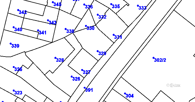 Parcela st. 329 v KÚ Moravská Třebová, Katastrální mapa