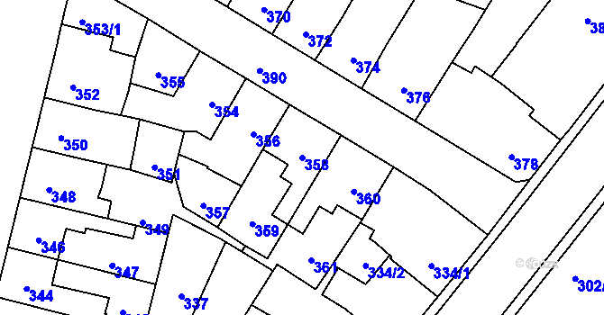 Parcela st. 358 v KÚ Moravská Třebová, Katastrální mapa