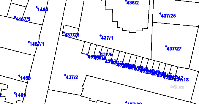 Parcela st. 437/5 v KÚ Moravská Třebová, Katastrální mapa