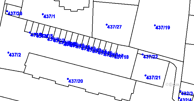 Parcela st. 437/15 v KÚ Moravská Třebová, Katastrální mapa