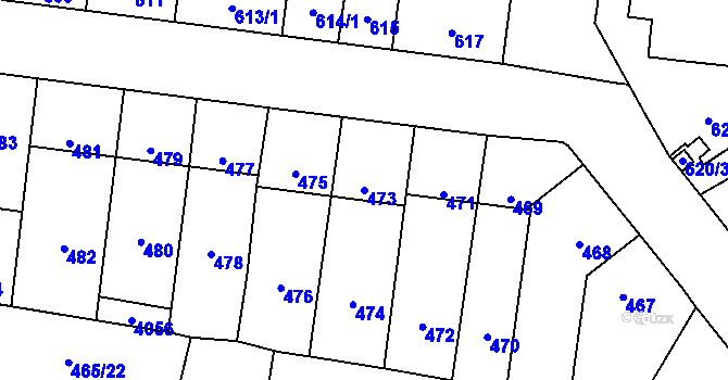 Parcela st. 473 v KÚ Moravská Třebová, Katastrální mapa