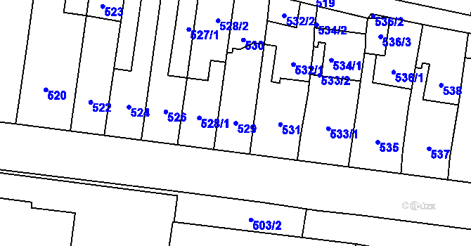 Parcela st. 529 v KÚ Moravská Třebová, Katastrální mapa
