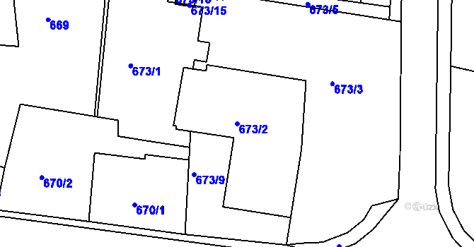 Parcela st. 673/2 v KÚ Moravská Třebová, Katastrální mapa