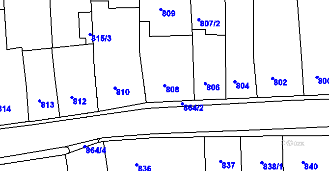 Parcela st. 808 v KÚ Moravská Třebová, Katastrální mapa