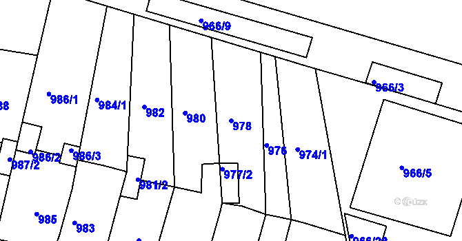 Parcela st. 978 v KÚ Moravská Třebová, Katastrální mapa