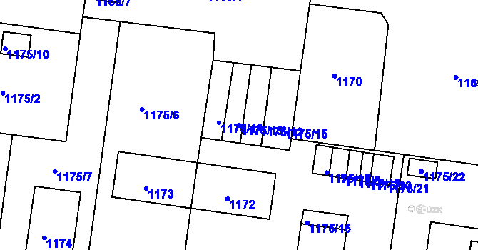 Parcela st. 1175/13 v KÚ Moravská Třebová, Katastrální mapa
