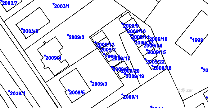 Parcela st. 2009/6 v KÚ Moravská Třebová, Katastrální mapa
