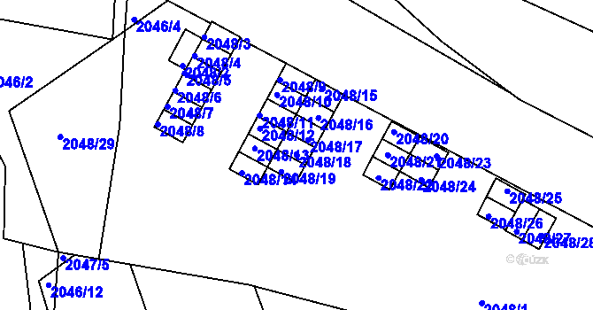 Parcela st. 2048/18 v KÚ Moravská Třebová, Katastrální mapa