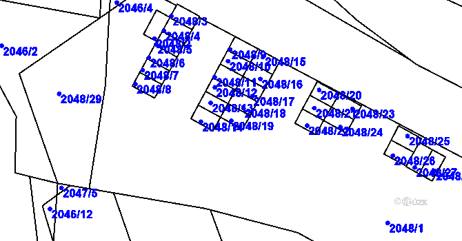 Parcela st. 2048/19 v KÚ Moravská Třebová, Katastrální mapa