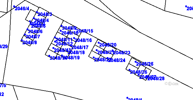 Parcela st. 2048/21 v KÚ Moravská Třebová, Katastrální mapa
