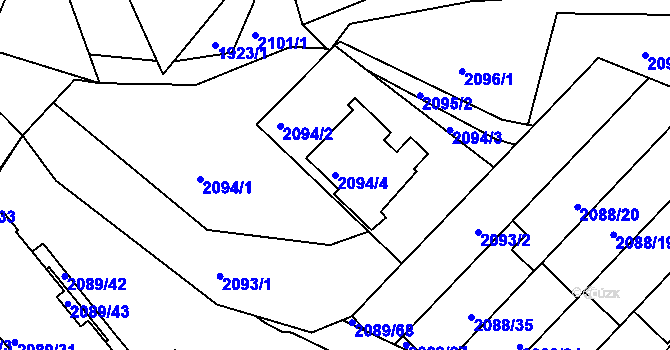 Parcela st. 2094/4 v KÚ Moravská Třebová, Katastrální mapa
