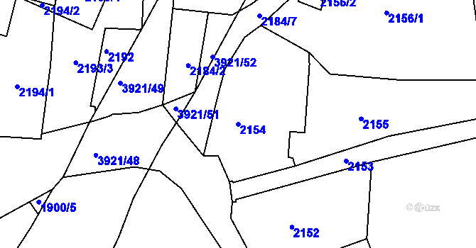 Parcela st. 2154 v KÚ Moravská Třebová, Katastrální mapa