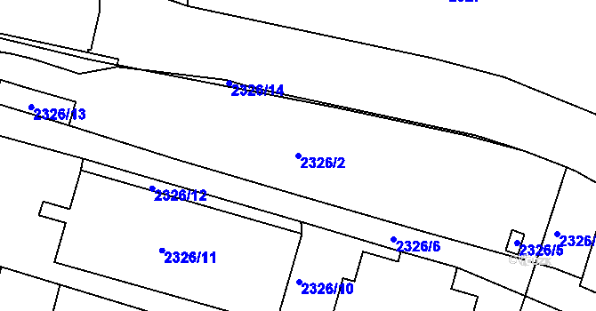 Parcela st. 2326/2 v KÚ Moravská Třebová, Katastrální mapa