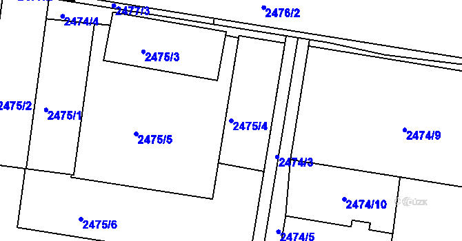 Parcela st. 2475/4 v KÚ Moravská Třebová, Katastrální mapa