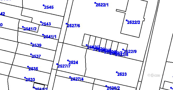 Parcela st. 2522/3 v KÚ Moravská Třebová, Katastrální mapa