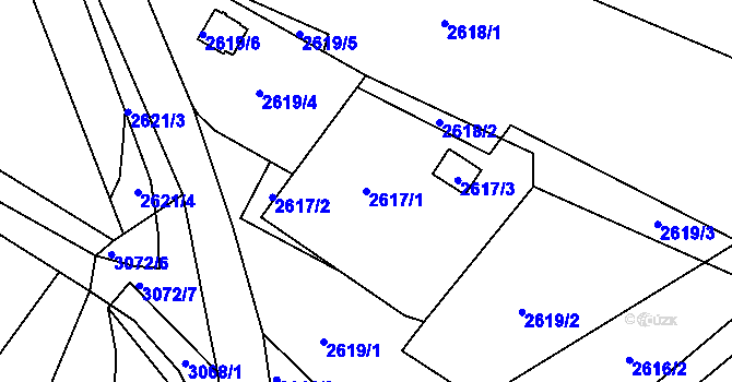 Parcela st. 2617/1 v KÚ Moravská Třebová, Katastrální mapa