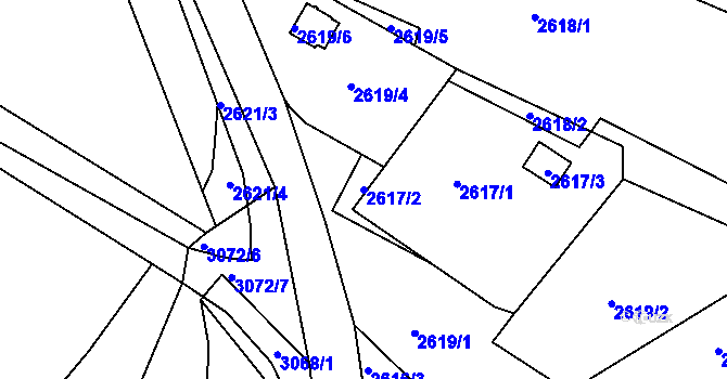 Parcela st. 2617/2 v KÚ Moravská Třebová, Katastrální mapa