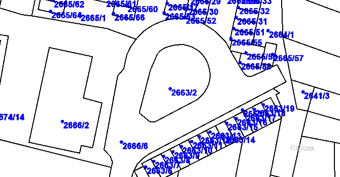Parcela st. 2663/2 v KÚ Moravská Třebová, Katastrální mapa