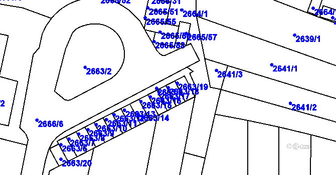 Parcela st. 2663/18 v KÚ Moravská Třebová, Katastrální mapa