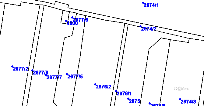 Parcela st. 2676/4 v KÚ Moravská Třebová, Katastrální mapa