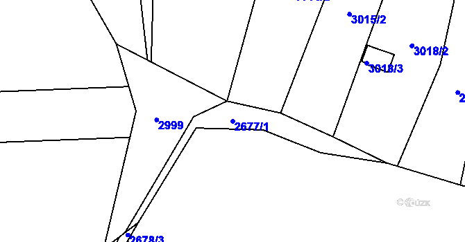 Parcela st. 2677/1 v KÚ Moravská Třebová, Katastrální mapa