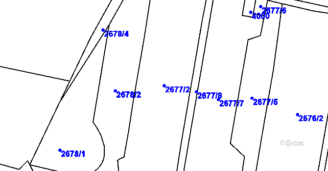 Parcela st. 2677/2 v KÚ Moravská Třebová, Katastrální mapa