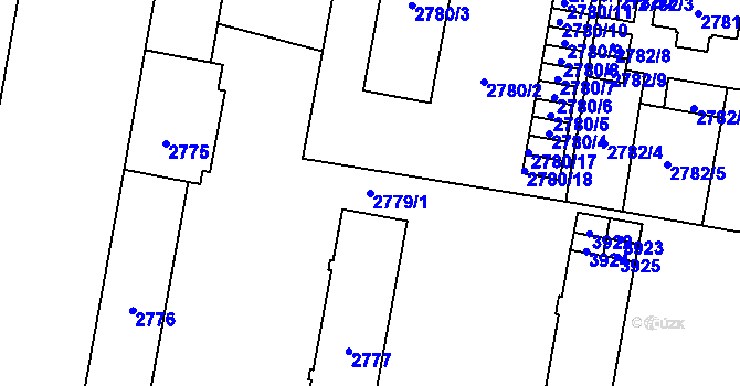 Parcela st. 2779/1 v KÚ Moravská Třebová, Katastrální mapa