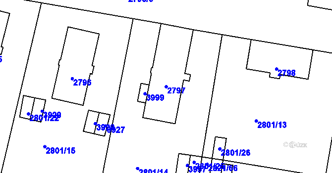 Parcela st. 2797 v KÚ Moravská Třebová, Katastrální mapa