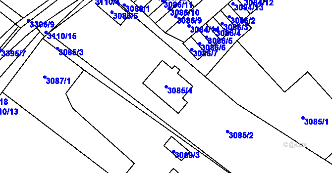 Parcela st. 3085/4 v KÚ Moravská Třebová, Katastrální mapa