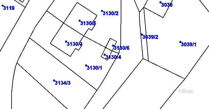 Parcela st. 3130/4 v KÚ Moravská Třebová, Katastrální mapa