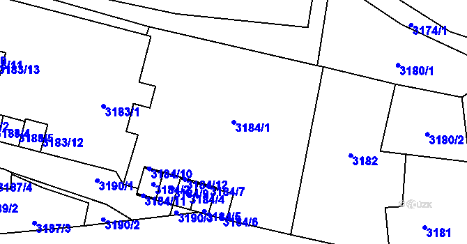 Parcela st. 3184/1 v KÚ Moravská Třebová, Katastrální mapa