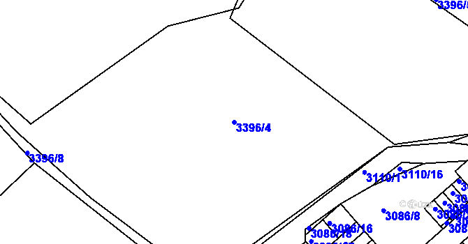 Parcela st. 3396/4 v KÚ Moravská Třebová, Katastrální mapa