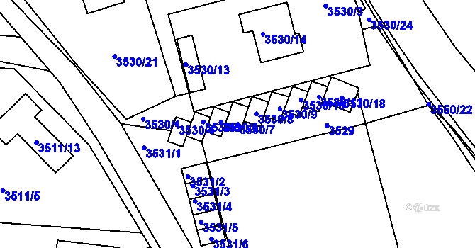 Parcela st. 3530/7 v KÚ Moravská Třebová, Katastrální mapa