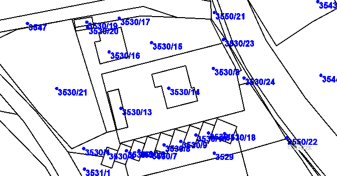 Parcela st. 3530/14 v KÚ Moravská Třebová, Katastrální mapa