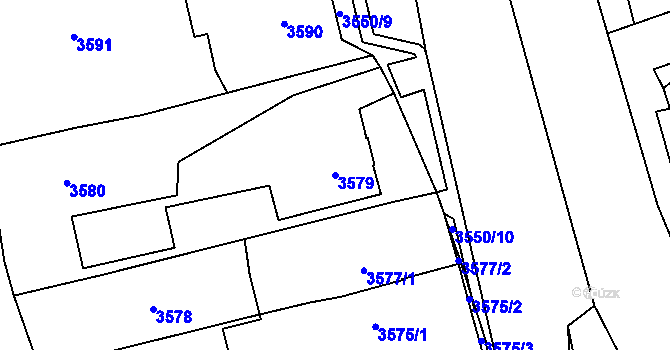 Parcela st. 3579 v KÚ Moravská Třebová, Katastrální mapa