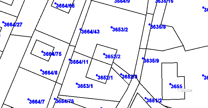 Parcela st. 3652/2 v KÚ Moravská Třebová, Katastrální mapa