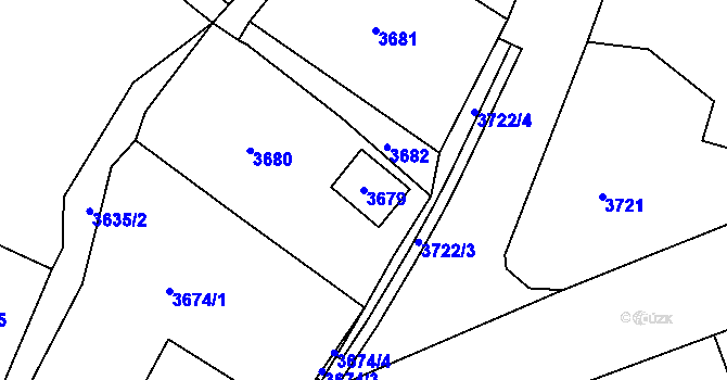 Parcela st. 3679 v KÚ Moravská Třebová, Katastrální mapa