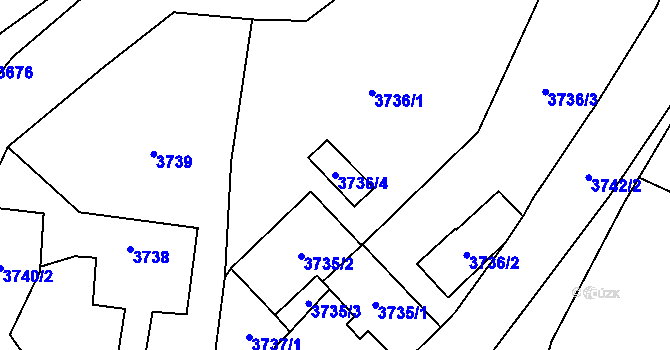 Parcela st. 3736/4 v KÚ Moravská Třebová, Katastrální mapa