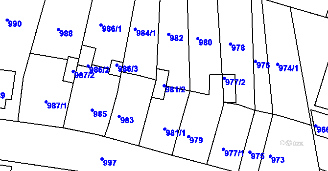 Parcela st. 981/2 v KÚ Moravská Třebová, Katastrální mapa