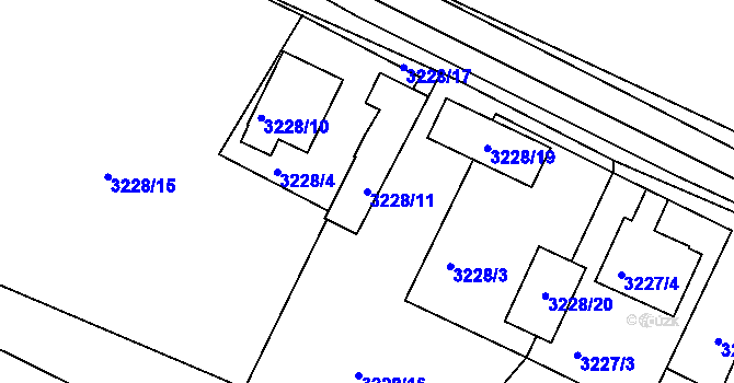 Parcela st. 3228/11 v KÚ Moravská Třebová, Katastrální mapa