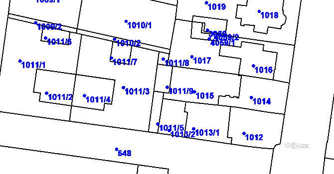 Parcela st. 1011/9 v KÚ Moravská Třebová, Katastrální mapa