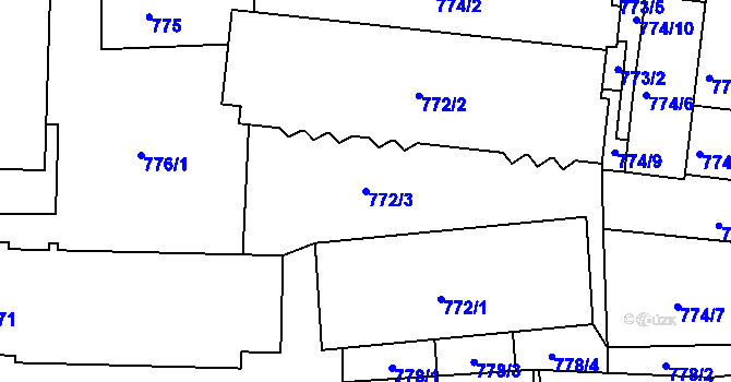 Parcela st. 772/3 v KÚ Moravská Třebová, Katastrální mapa