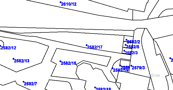 Parcela st. 2582/17 v KÚ Moravská Třebová, Katastrální mapa